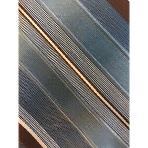 Vintage Lilly Dache Blue PolySilk Skinny Tie Blue * Brown Stripes  * 57" x 2.75"